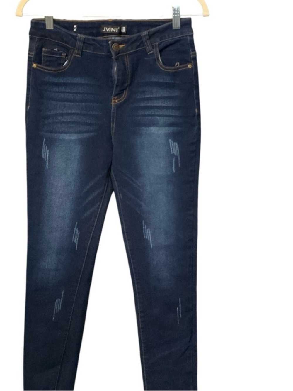 JVINI High-Rise Dark Blue Ankle Jeans - Picture 2 of 4